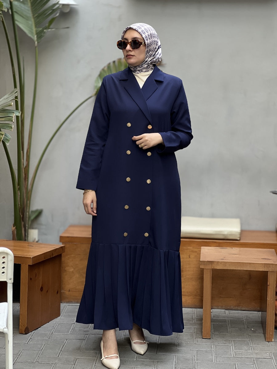 Pleated Blazer Dress