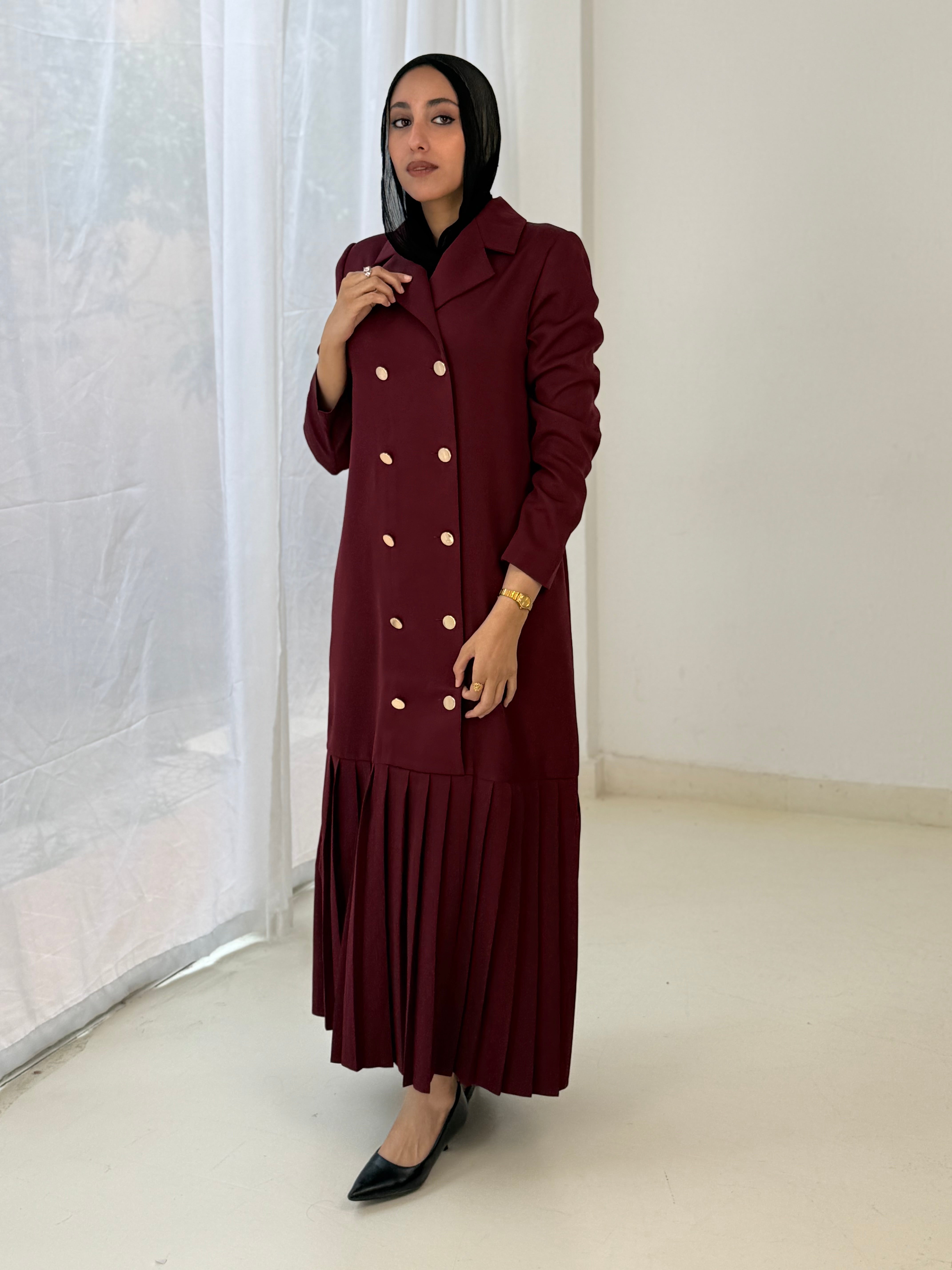 Pleated Blazer Dress